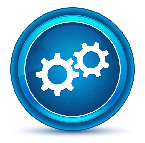 Settings process icon eyeball blue round button — Stock Photo, Image