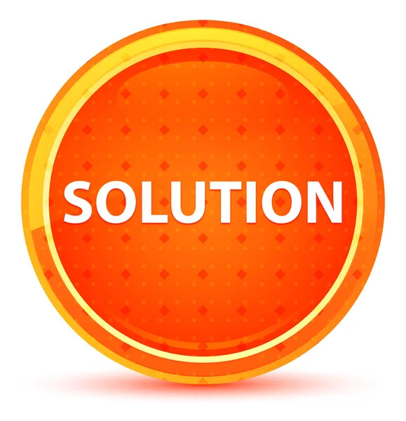 Solution Natural Orange Round Button — Stock Photo, Image