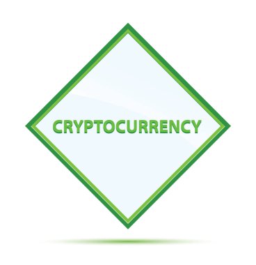 Cryptocurrency modern soyut yeşil elmas düğmesi