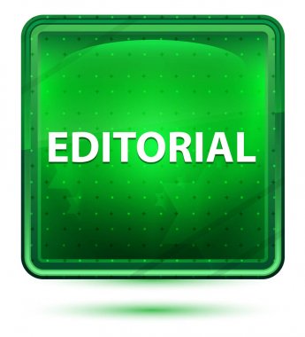 Editoryal Neon Işık Yeşil Kare Düğmesi