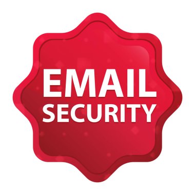 E-posta Güvenlik sisli kırmızı starburst etiket düğmesi gül