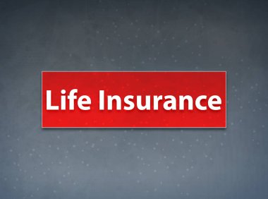 Hayat Sigortası Red Banner Soyut Arka Plan