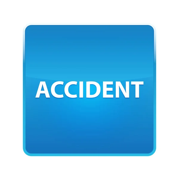 Accident bleu brillant bouton carré — Photo