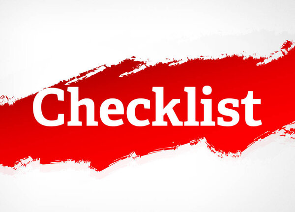 Checklist Isolated on Red Brush Abstract Background Illustration