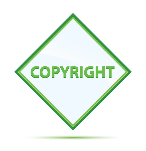 Copyright abstrato moderno botão diamante verde — Fotografia de Stock