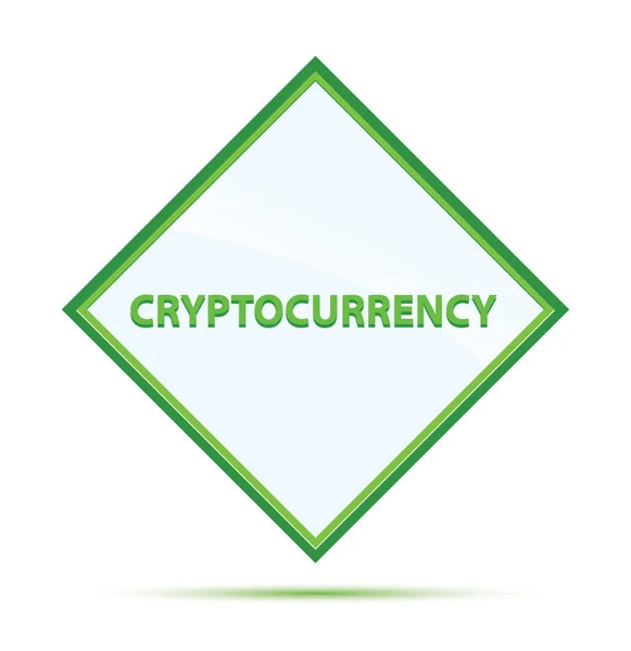 暗号通貨現代抽象グリーンダイヤモンドボタン — ストック写真