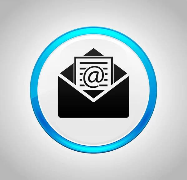 Εικονίδιο ηλεκτρονικού ταχυδρομείου ενημερωτικού δελτίου στρογγυλό μπλε κουμπί push — Φωτογραφία Αρχείου