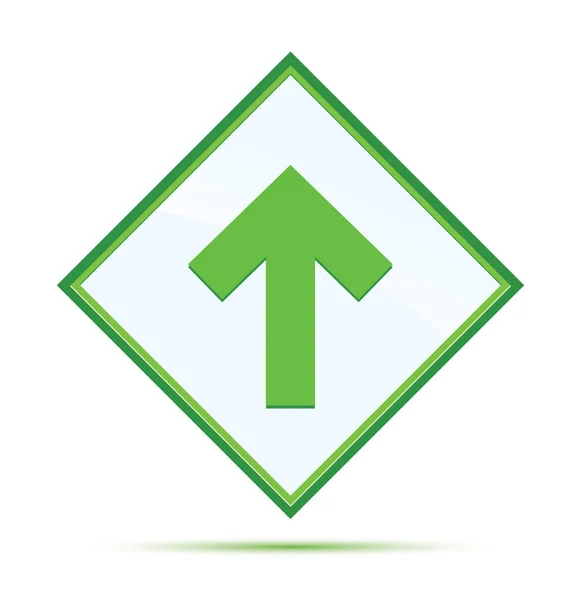 Arriba icono de flecha moderna abstracta botón de diamante verde —  Fotos de Stock