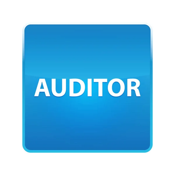 Auditor shiny blue square button — Stock Photo, Image