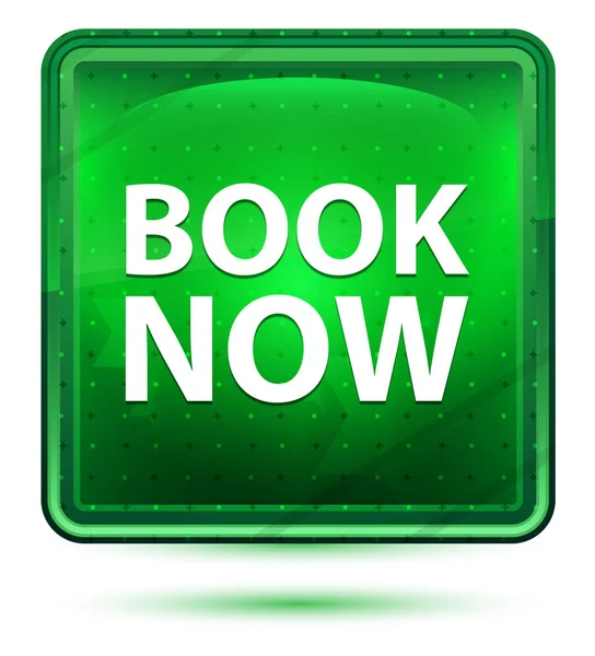 Book Now Neon Light Green Square Button