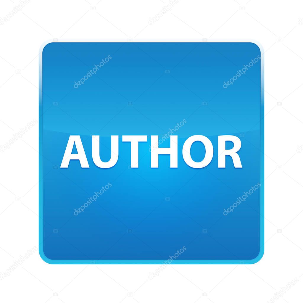 Author shiny blue square button