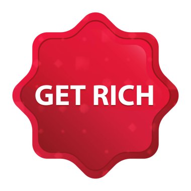 Zengin sisli gül red starburst etiket düğmesi alın