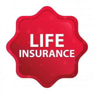 Hayat Sigortası puslu gül red starburst etiket düğmesi