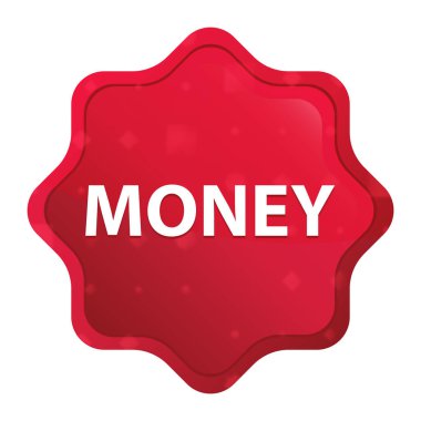 Para sisli gül red starburst etiket düğmesi