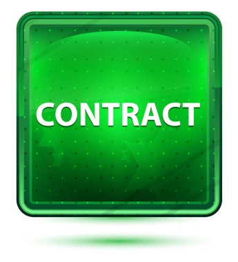 Sözleşme Neon Işık Yeşil Kare Düğmesi