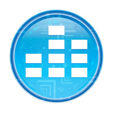 Ekolayzır simgesi çiçek mavi yuvarlak düğme