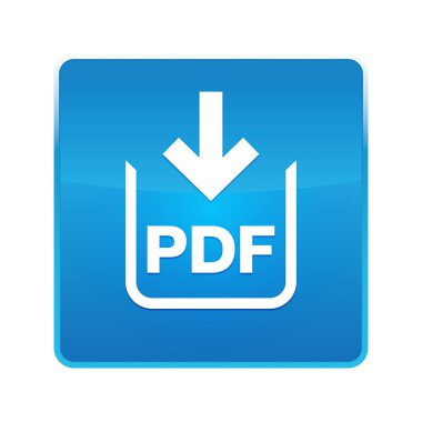 Pdf belge indir simgesi parlak mavi kare düğmesi