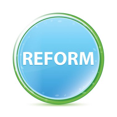 Reform doğal su cyan mavi yuvarlak düğme