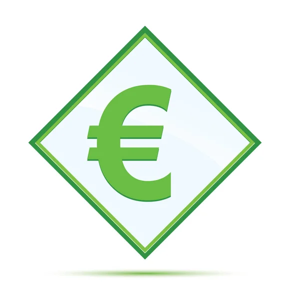 Euro segno icona moderno astratto diamante verde pulsante — Foto Stock