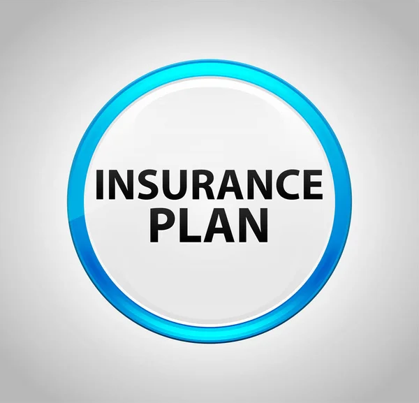Försäkring plan rund blå tryckknapp — Stockfoto