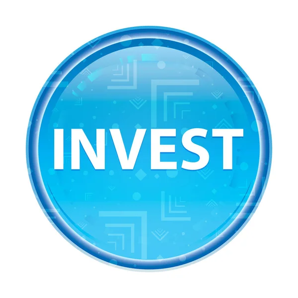 Invest floral blue round button — Stock Photo, Image