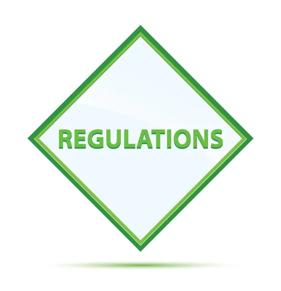 Regulations modern abstract green diamond button — Stock Photo, Image