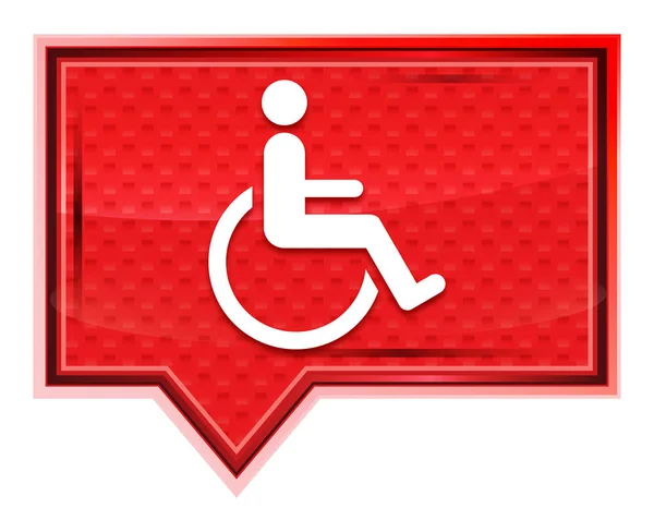 Rolstoel handicap pictogram mistige roos roze banner knop — Stockfoto