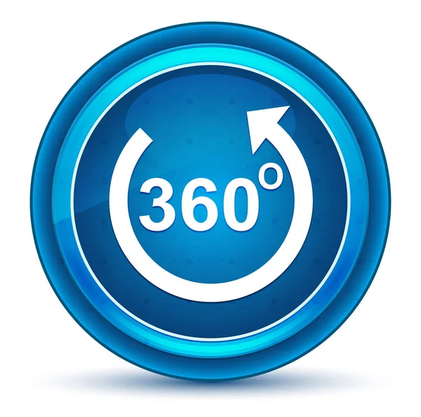 360 stopni obracać strzałka ikona gałki ocznej niebieski okrągły przycisk — Zdjęcie stockowe