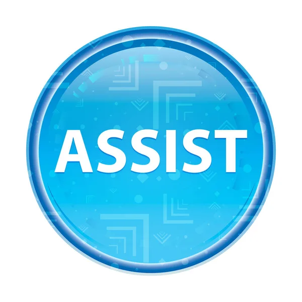 Assist floral blue round button — Stock Photo, Image