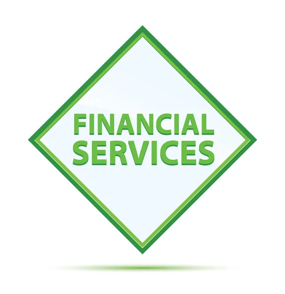 Pénzügyi szolgáltatások modern absztrakt zöld gyémánt gomb — Stock Fotó