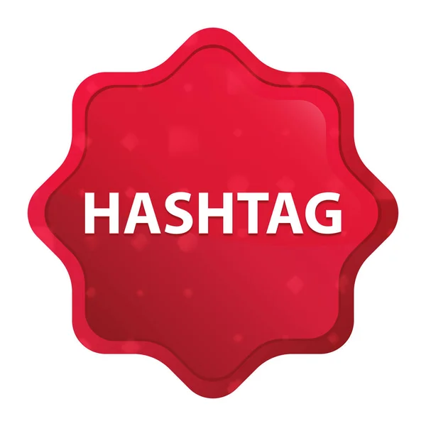 Hashtag misty gül red starburst etiket düğmesi — Stok fotoğraf