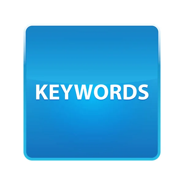 Palabras clave brillante botón cuadrado azul — Foto de Stock