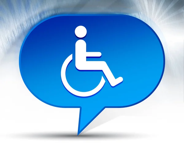 Wheelchair handicap icon blue bubble background — Stok fotoğraf