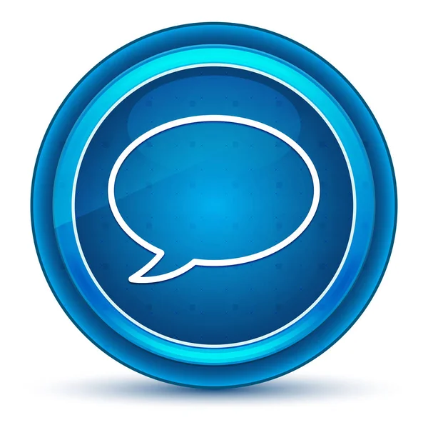 Chat bubble icon eyeball blue round button — Stock Photo, Image