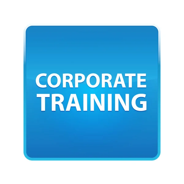 Bouton carré bleu brillant Corporate Training — Photo