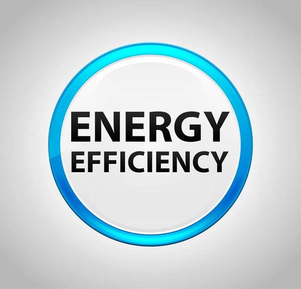 Efektywność energetyczna okrągły niebieski przycisk — Zdjęcie stockowe