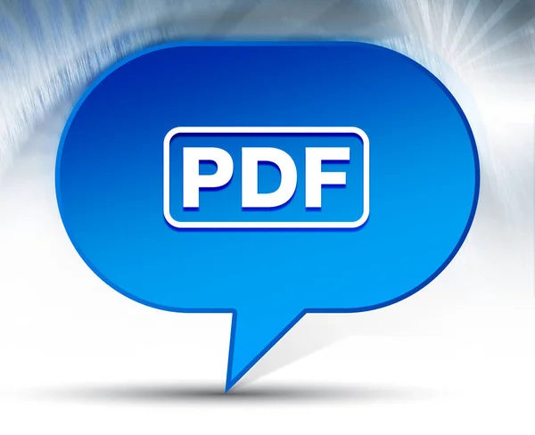 Значок PDF синій бульбашковий фон — стокове фото