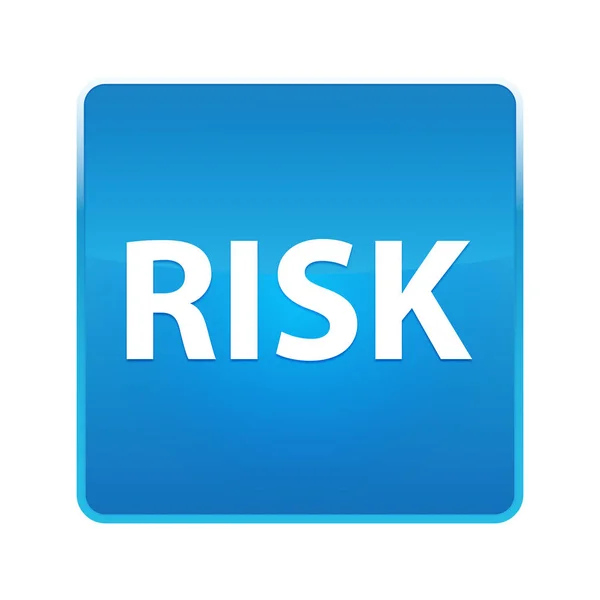 Risk parlak mavi kare düğmesi — Stok fotoğraf