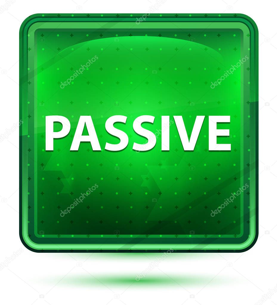 Passive Neon Light Green Square Button