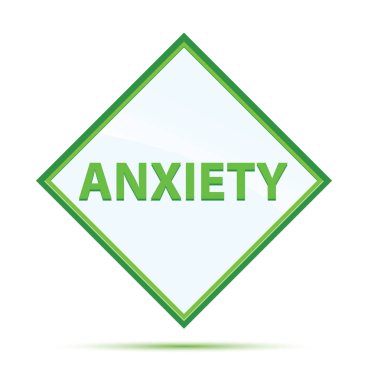 Anksiyete modern soyut yeşil elmas düğmesi