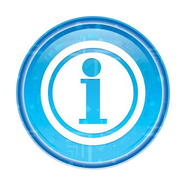 Bilgi simgesi çiçek mavi yuvarlak düğme