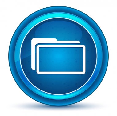 Klasör simgesi göz küresi mavi yuvarlak düğmesi