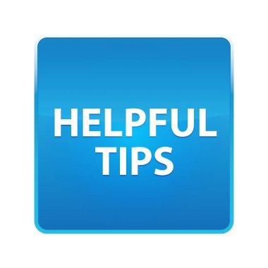 Yararlı İpuçları parlak mavi kare düğmesi