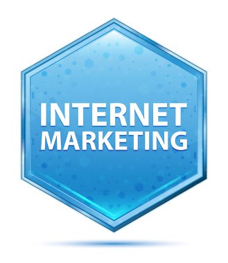 İnternet Pazarlama kristal mavi altıgen düğmesi