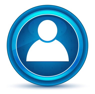 Kişi simgesi göz küresi mavi yuvarlak düğme