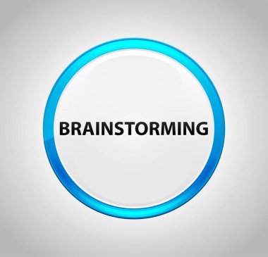 Brainstorming Yuvarlak Mavi Buton