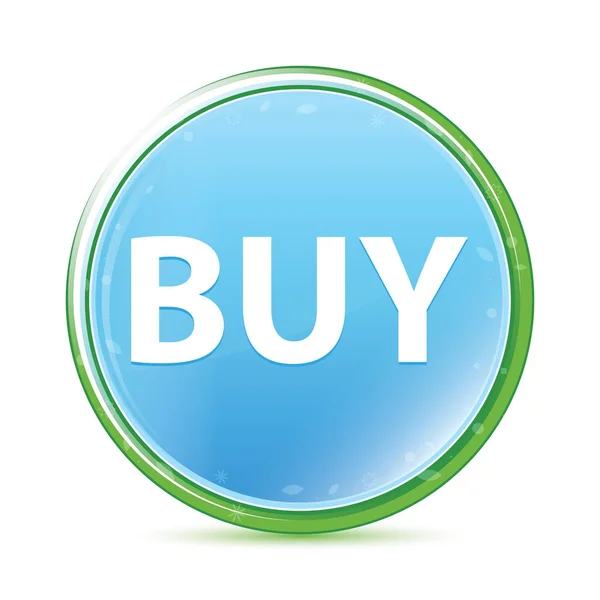 Buy natural aqua cyan blue round button — Stock Photo, Image