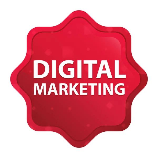 Digital Marketing neblina rosa rojo starburst botón de pegatina — Foto de Stock