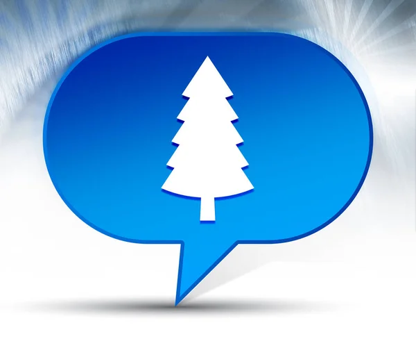 Vintergröna barrträd tall ikon blå bubbla bakgrund — Stockfoto