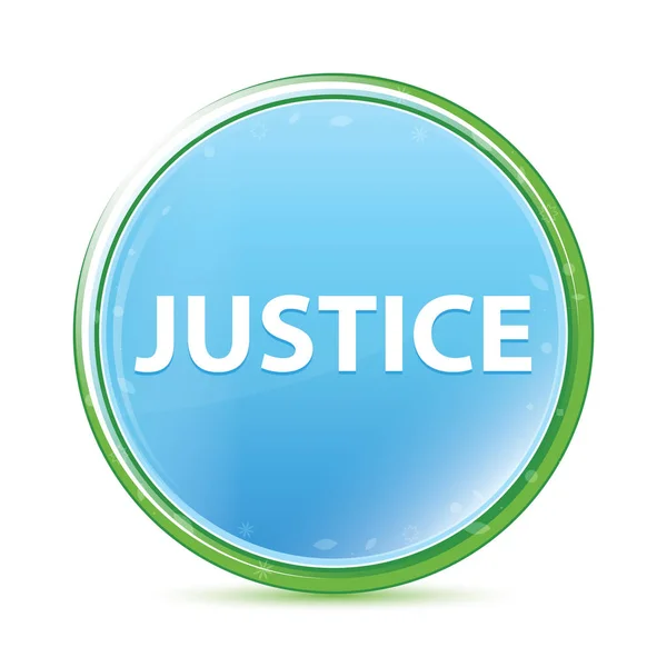 Justice natural aqua cyan blue round button — Stock Photo, Image